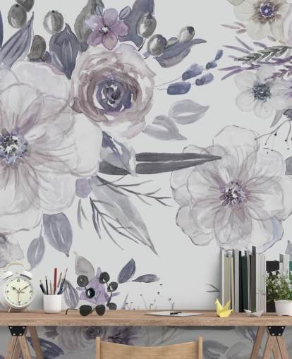 Purple Flowers Wallpaper by Carol Robinson