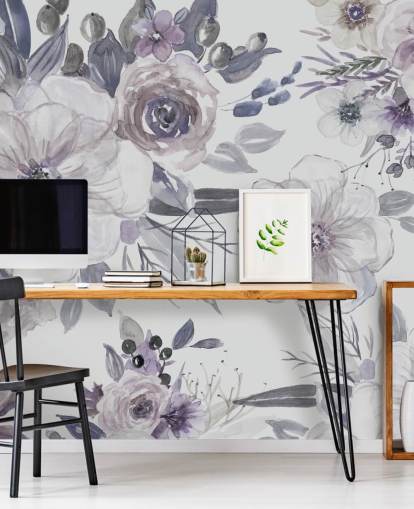 Papel Pintado Flores Moradas de Carol Robinson