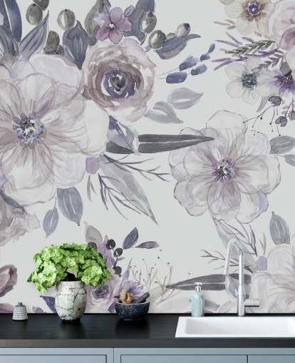 Purple Flowers Wallpaper by Carol Robinson