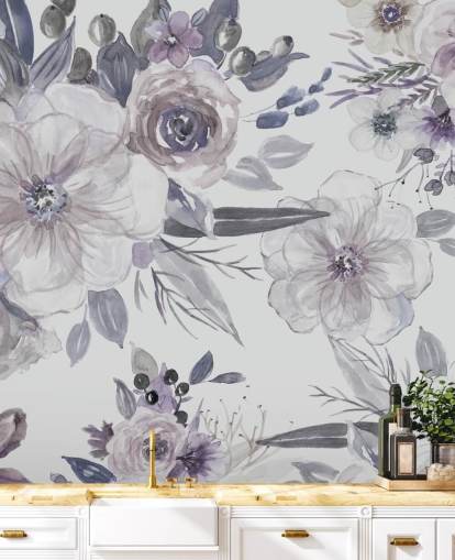 Purple Flowers Wallpaper by Carol Robinson