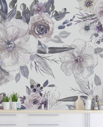 Purple Flowers Wallpaper by Carol Robinson