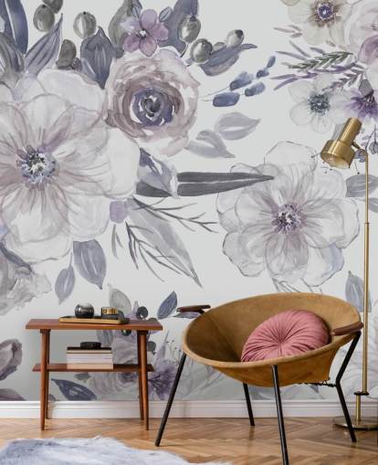 Papier peint fleurs violettes par Carol Robinson