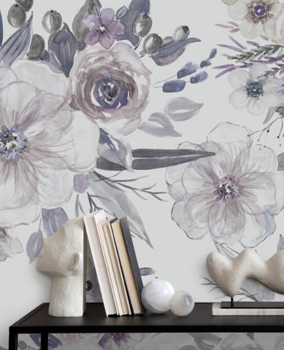 Purple Flowers Wallpaper by Carol Robinson