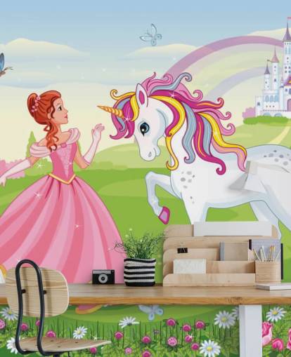 fairy tale background with castle and rainbow wallpaper fairy tale background with castle and rainbow wallpaper