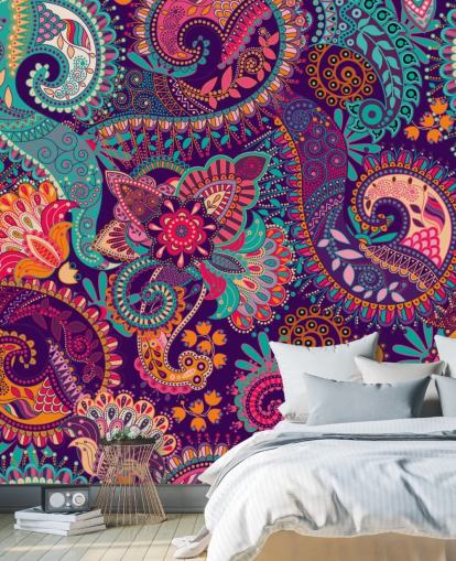 Groovy Paisley Colourful Wallpaper