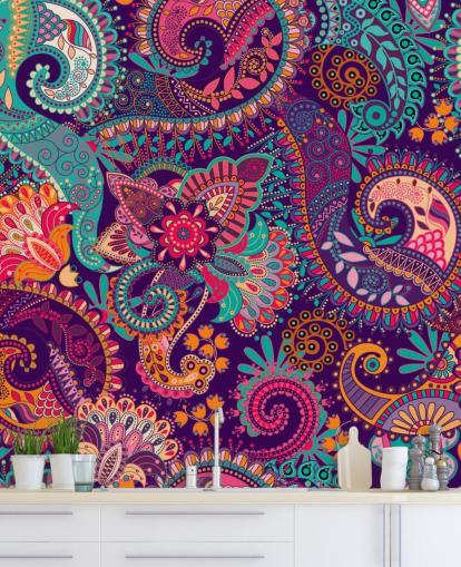 Paisley Carta da parati colorata
