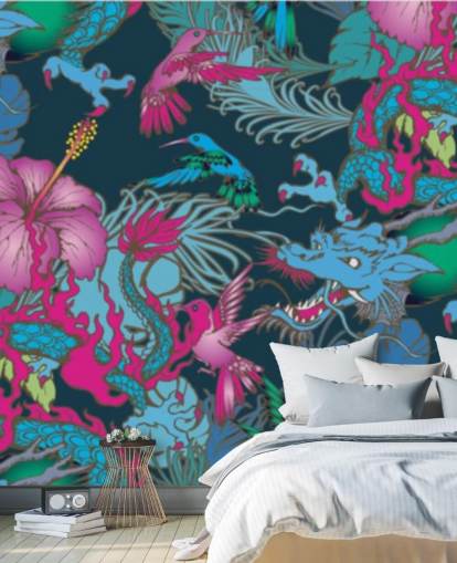 blue dragon tattoo behang blue dragon tattoo behang