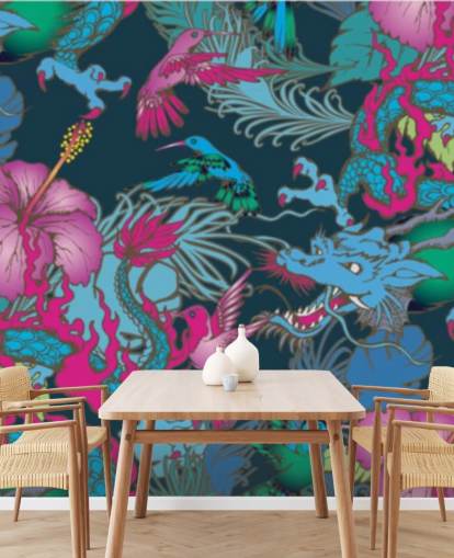 papel tapiz de tatuaje de dragón azul papel tapiz de tatuaje de dragón azul