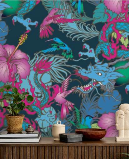 papel tapiz de tatuaje de dragón azul papel tapiz de tatuaje de dragón azul