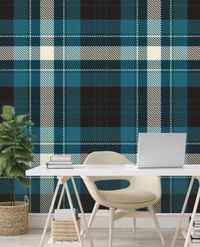 dark blue and black check wallpaper