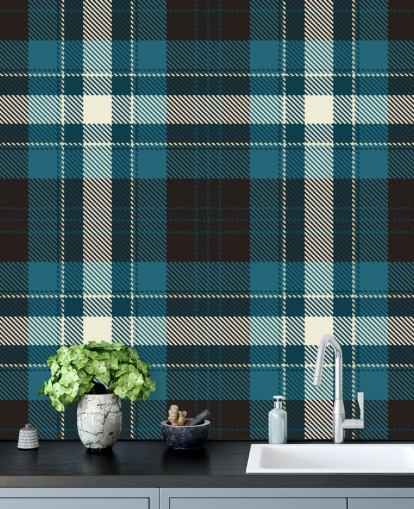 donkerblauw en zwart geruite achtergrond