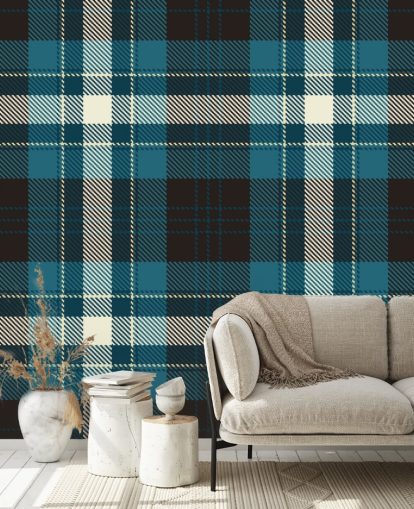 dark blue and black check wallpaper