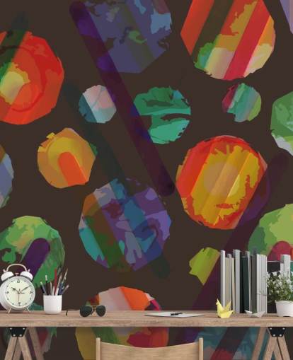 Murale de découpes en couleur par Shandra Smith