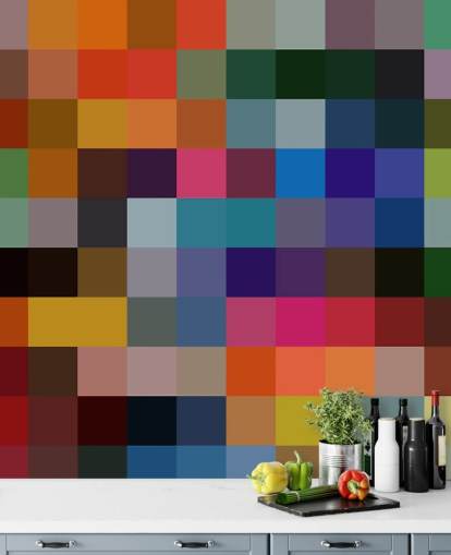 Buntes quadratisches Wandbild von Shandra Smith