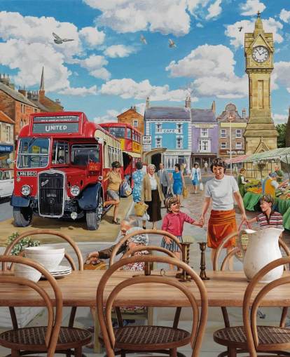 Murale « Un voyage dans les boutiques » de Trevor Mitchell