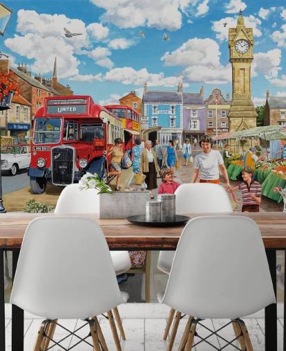 Decorazione murale con viaggio nei negozi di Trevor Mitchell