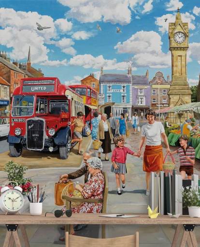 A Trip to the Shops Mural by Trevor Mitchell