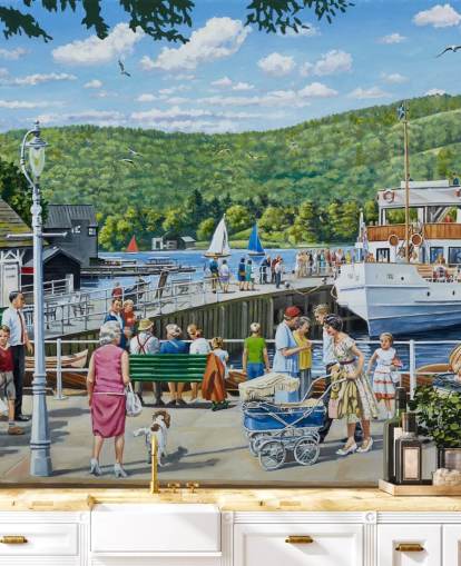 Bowness Pier Windermere Mural by Trevor Mitchell