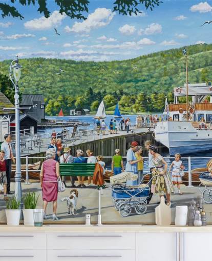 Bowness Pier Windermere Wandbild von Trevor Mitchell