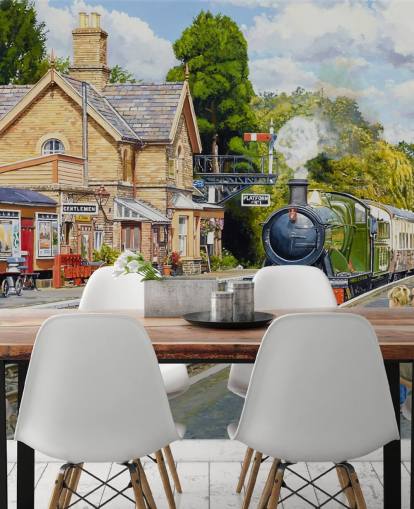 Hampton Loade Severn Valley järnväg väggmålning