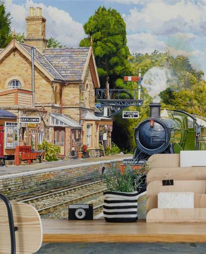 Hampton Loade Severn Valley jernbane veggmaleri Hampton Loade Severn Valley jernbane veggmaleri