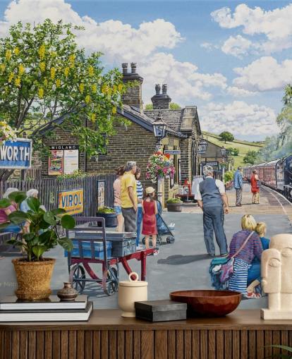 Mural da Parede da Estação Oakworth por Trevor Mitchell