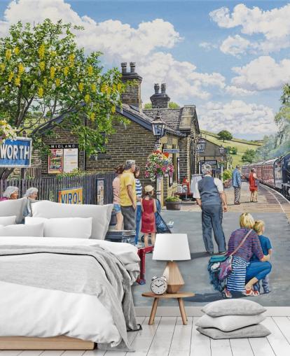 Mural de pared Estación Oakworth de Trevor Mitchell