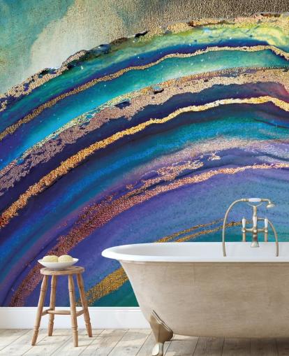 Rainbow Agate Island Mural by Lara Skinner