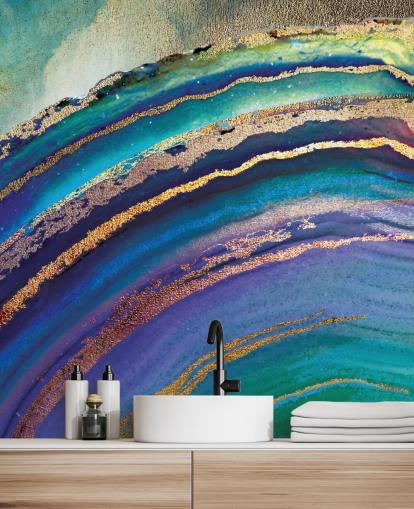 Rainbow Agate Island Mural by Lara Skinner