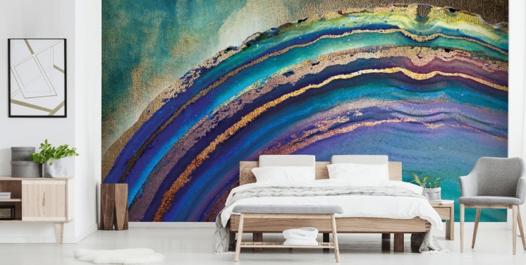 Rainbow Agate-eilandmuurschildering van Lara Skinner Rainbow Agate-eilandmuurschildering van Lara Skinner