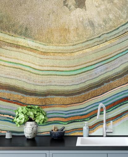 Stripe Bakgrunn Mural av Lara Skinner