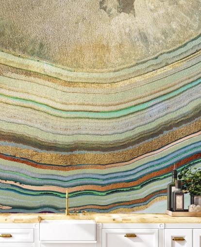 Stripe Wallpaper Mural by Lara Skinner