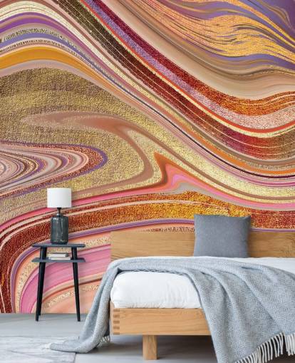 Pink Swirl Mural by Lara Skinner