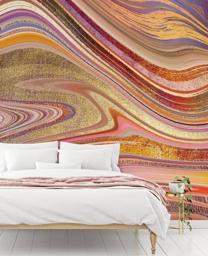 Pink Swirl Mural by Lara Skinner