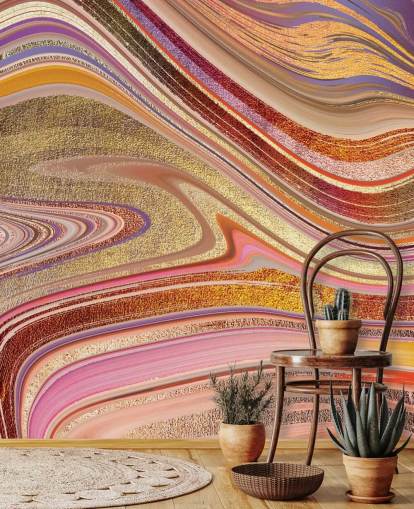Pink Swirl Mural by Lara Skinner
