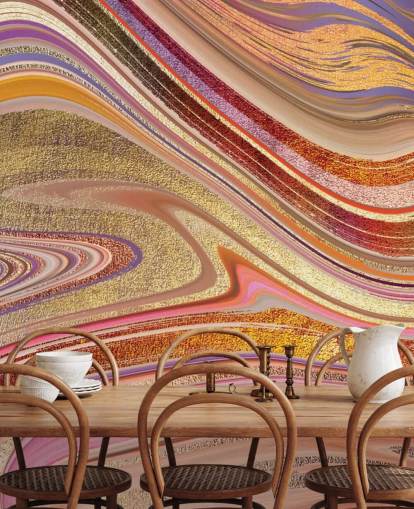 Peinture murale Pink Swirl par Lara Skinner