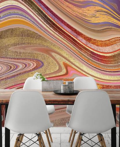 Rosa Swirl Mural av Lara Skinner