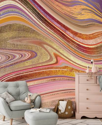 Mural Redemoinho Rosa por Lara Skinner