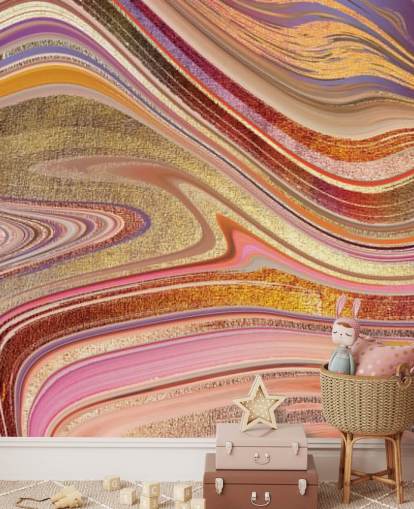 Peinture murale Pink Swirl par Lara Skinner