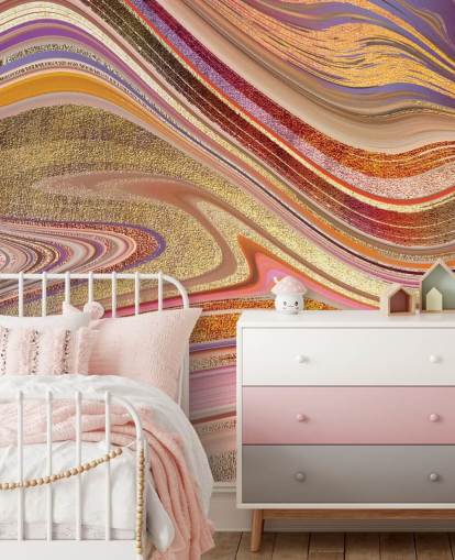 Pink Swirl Mural af Lara Skinner