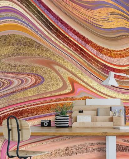 Pink Swirl Mural af Lara Skinner Pink Swirl Mural af Lara Skinner