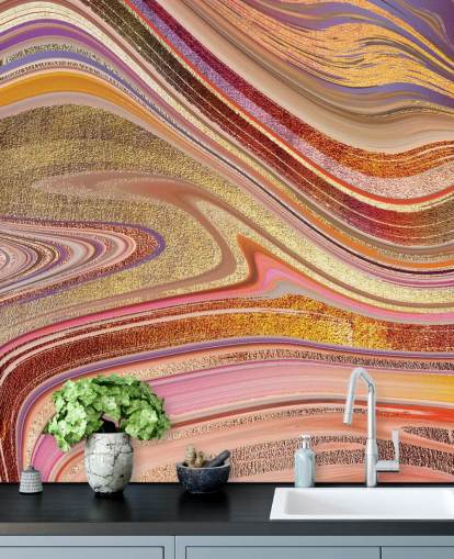 Decorazione murale Pink Swirl di Lara Skinner
