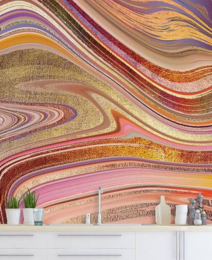 Peinture murale Pink Swirl par Lara Skinner