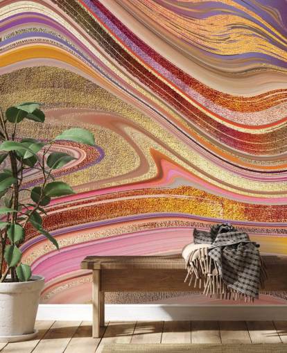Pink Swirl Mural by Lara Skinner