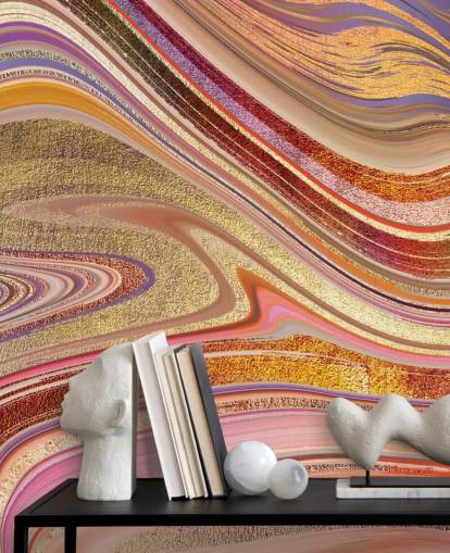 Pink Swirl Mural by Lara Skinner