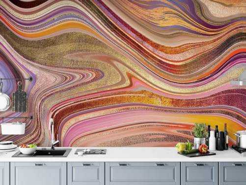 Pink Swirl Muurschildering van Lara Skinner Pink Swirl Muurschildering van Lara Skinner