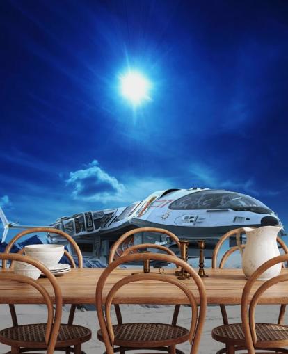 Papel de parede de nave espacial na neve Papel de parede de nave espacial na neve