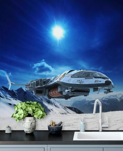 Papel de parede de nave espacial na neve