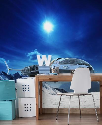 Papel de parede de nave espacial na neve Papel de parede de nave espacial na neve