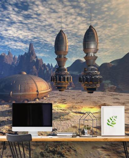 UFO Landing Sci-Fi-Tapete UFO Landing Sci-Fi-Tapete